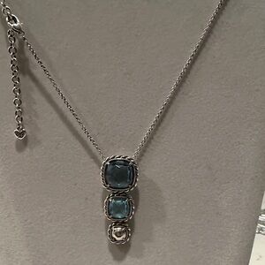 Brighton Elegant Silver and Blue Pendant Necklace